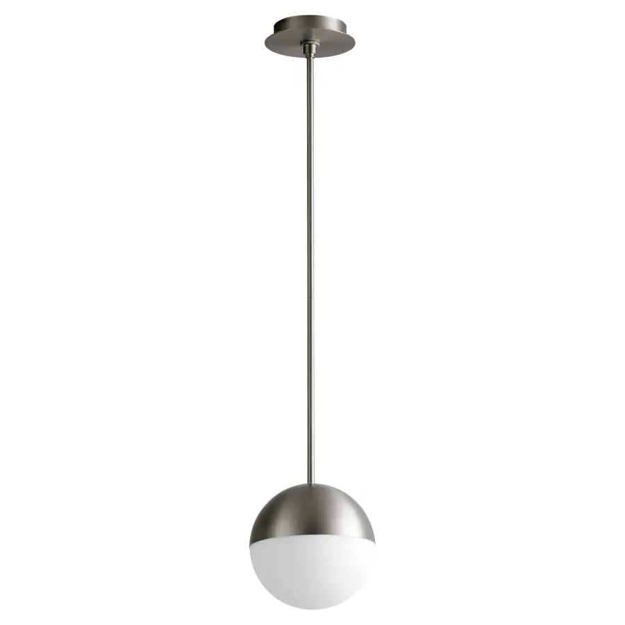 Mondo 8" Pendant Light in Satin Nickel - Image 1