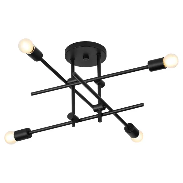 The Mika semi-flush mount brings contemporary sophistication with its extended square silhouette and outward-directed illumination. Perfect for spaces needing ambient lighting with architectural presence. - alternate view