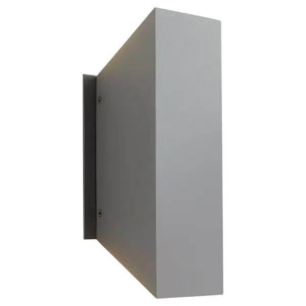 The DUO Small wall sconce combines sleek square geometry with practical outdoor lighting. Its 3500K color temperature provides neutral white light ideal for entryways and patios, while the gray finish offers contemporary appeal.