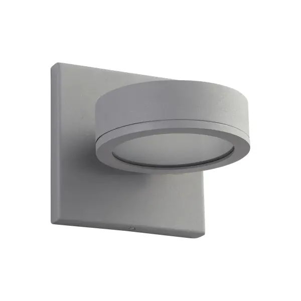The Ceres Small wall sconce blends geometric precision with soft curves, creating a refined contemporary statement for outdoor spaces. Featuring frosted glass and wet-rated durability, it delivers 3000K warm lighting.