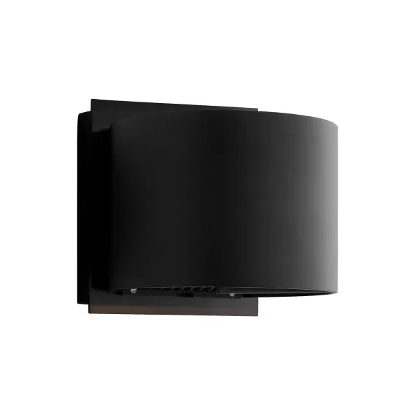 The Kaldor LED outdoor wall sconce delivers striking up-and-down illumination with a clear glass diffuser and modern black finish. Wet-rated for durability and featuring adjustable aperture control, it offers precision lighting for any exterior space. - alternate view