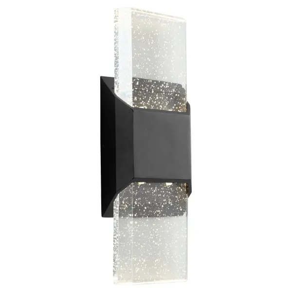 The Esprit wall sconce delivers dramatic visual impact with its clear bubble crystal glass diffuser that creates captivating light projections. Wet-rated for durability and available in two sizes, it's ideal for making a statement outdoors. - alternate view