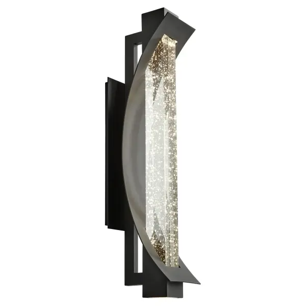 The Albedo 24" wall sconce combines contemporary design with outdoor durability. Clear bubble crystal glass creates visual interest while smooth curves and clean lines deliver modern sophistication for exterior spaces. - alternate view