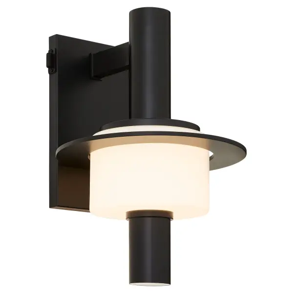 The Janus combines modern aesthetics with practical outdoor lighting. Its frosted center orb provides ambient illumination while a focused downlight enhances pathway safety. Wet-rated LED technology and 5CCT adjustability make it versatile. - alternate view