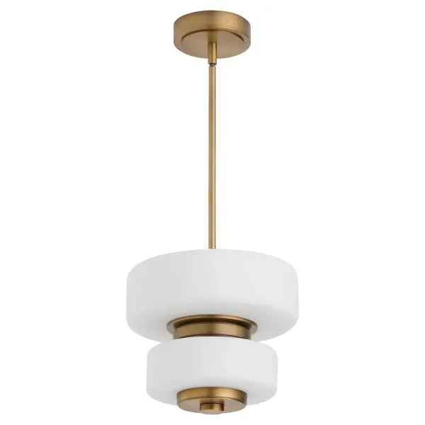The Favo pendant masterfully blends Japanese architectural influence with Art Deco glamour. Its 12-inch scale and brushed brass finish create a refined focal point, while integrated LEDs with 5CCT technology offer versatile lighting control.