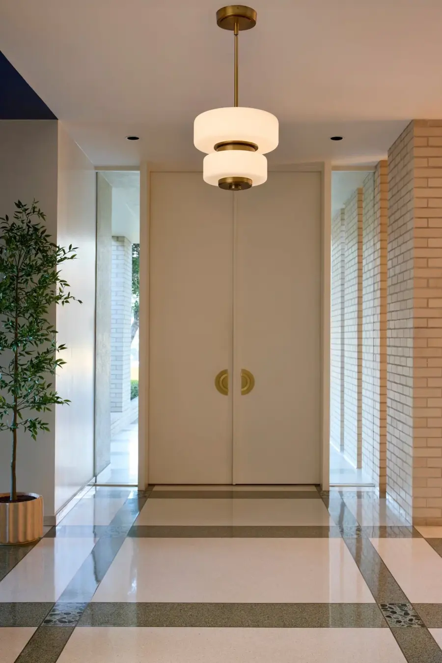 Favo 12" Pendant Light in Brushed Brass - Image 6