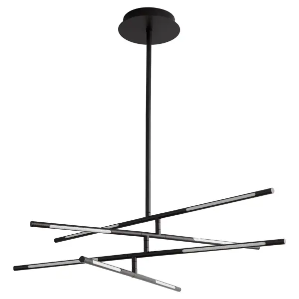 The Palillos eight-light pendant offers exceptional versatility with removable LED wands, adjustable color temperature, and high CRI. Its modular design allows for personalized configurations while auxiliary cord technology ensures clean installation.
