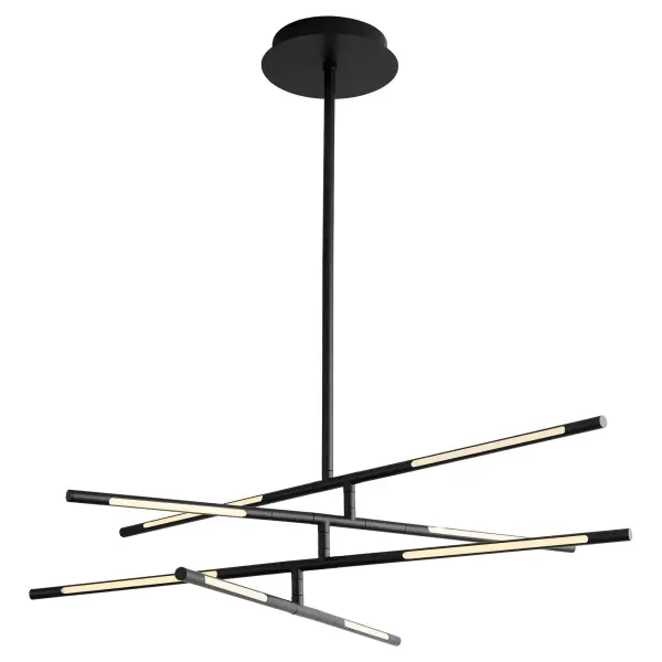 The Palillos eight-light pendant offers exceptional versatility with removable LED wands, adjustable color temperature, and high CRI. Its modular design allows for personalized configurations while auxiliary cord technology ensures clean installation. - alternate view