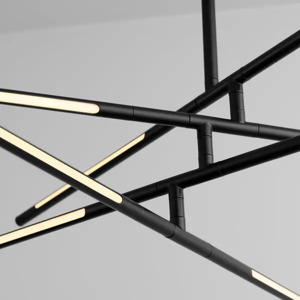 Palillos Eight Light LED Pendant in Black - Image 6