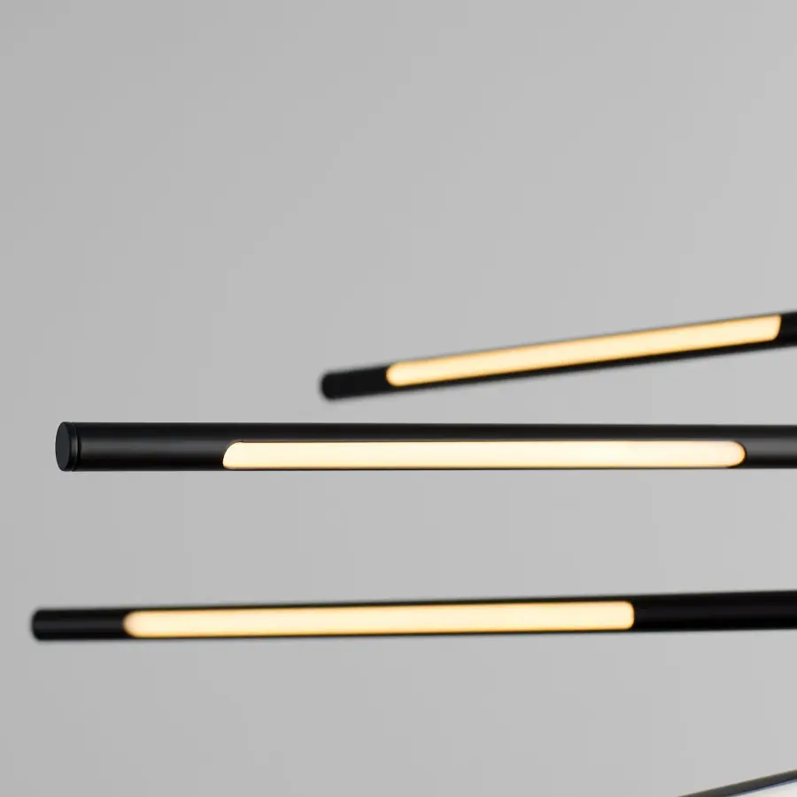 Palillos Eight Light LED Pendant in Black - Image 7