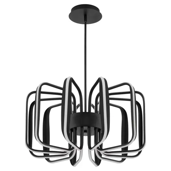 The ROTO twelve-light pendant delivers striking modernist design with its distinctive pillowed vertical elements and post-modern futurist aesthetic. Perfect for making a bold statement in large spaces or creating dramatic impact when clustered.