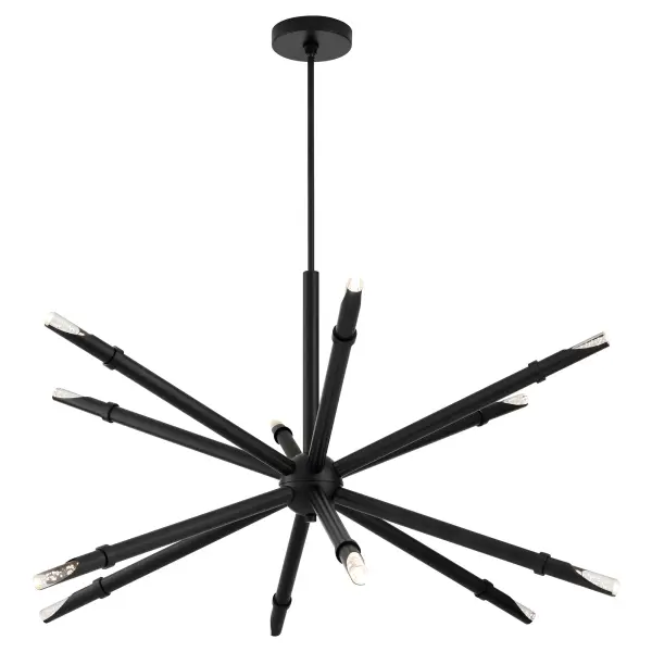 The Ionis pendant reimagines the classic Sputnik style with simplified, symmetrical arms and bold proportions. At 42 inches wide, this statement piece brings architectural drama to modern and transitional spaces with its mirrored design. - alternate view