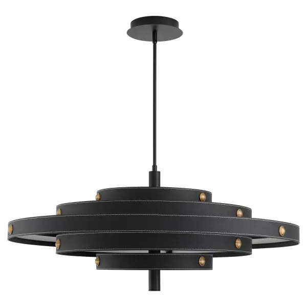 Borealis 36" Leather Pendant in Black - Image 1