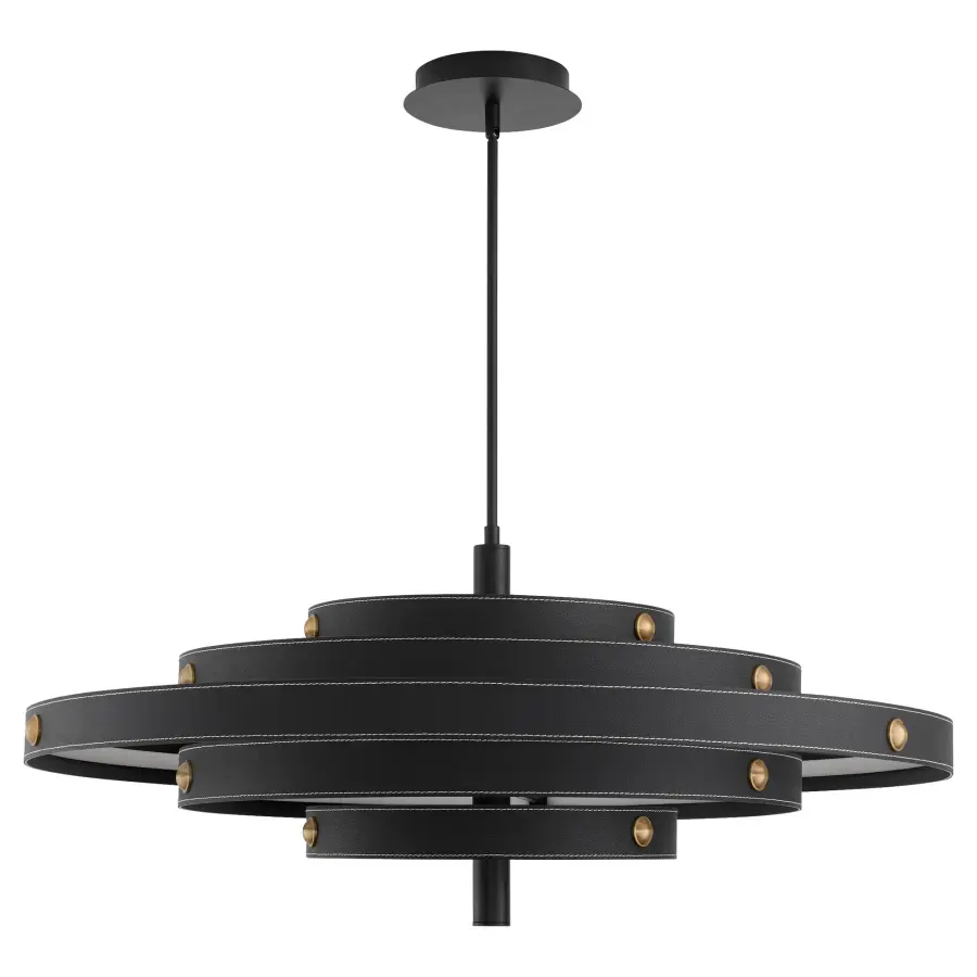 Borealis 36" Leather Pendant in Black - Image 1