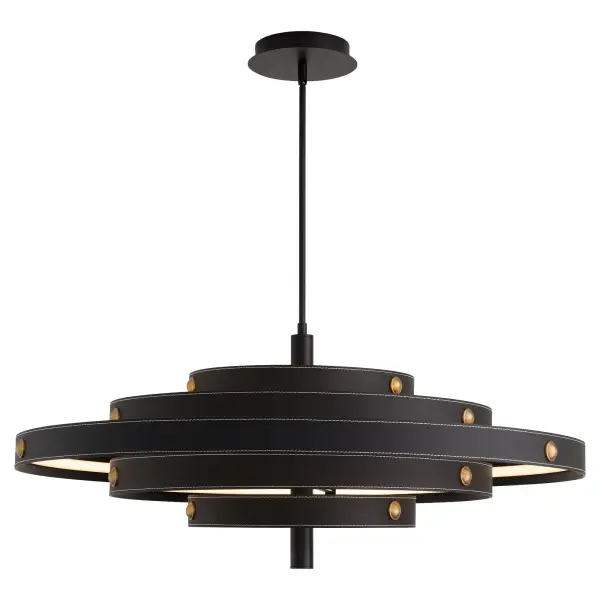 Borealis 36" Leather Pendant in Black - Image 2