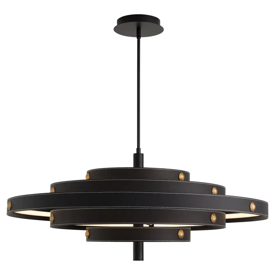 Borealis 36" Leather Pendant in Black - Image 2