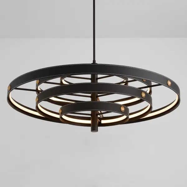 Borealis 36" Leather Pendant in Black - Image 3