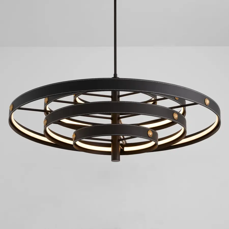 Borealis 36" Leather Pendant in Black - Image 3