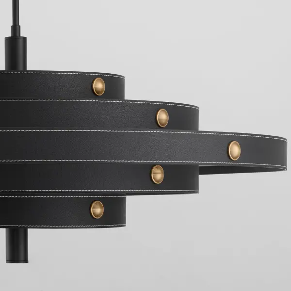 Borealis 36" Leather Pendant in Black - Image 4