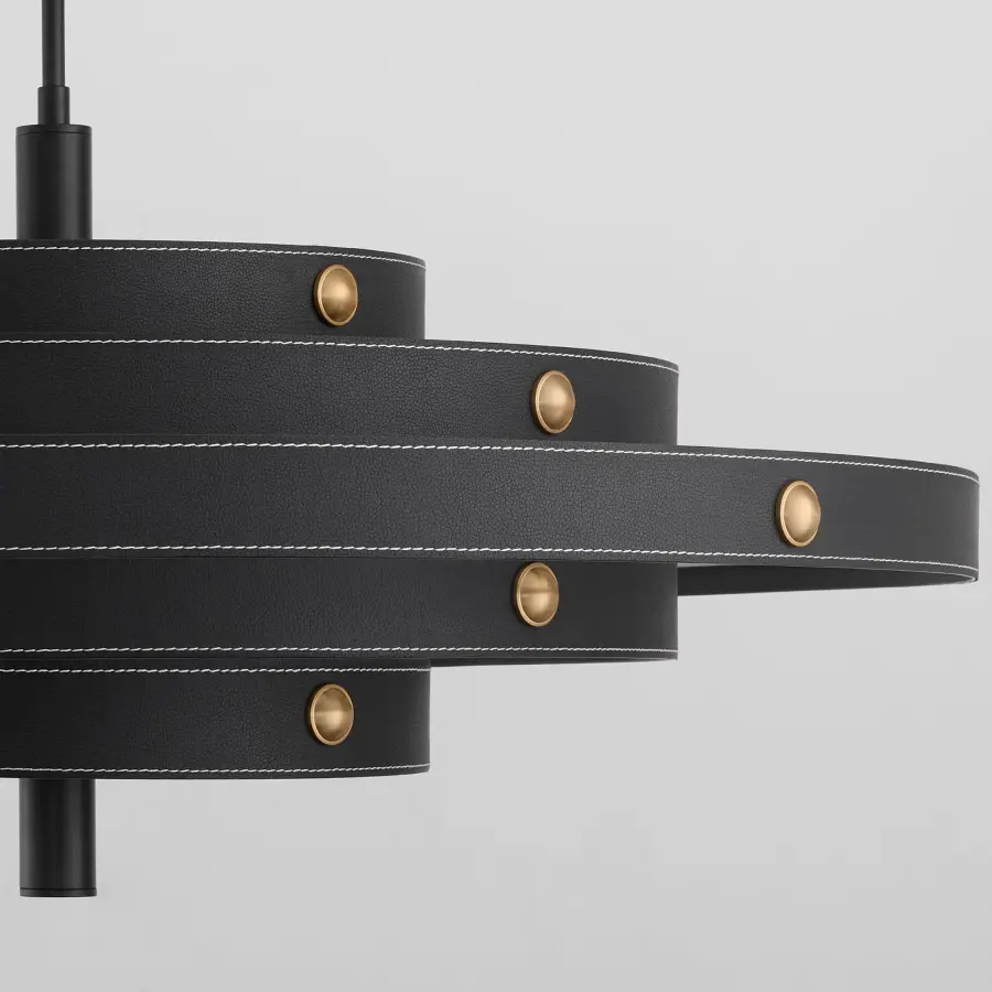 Borealis 36" Leather Pendant in Black - Image 4