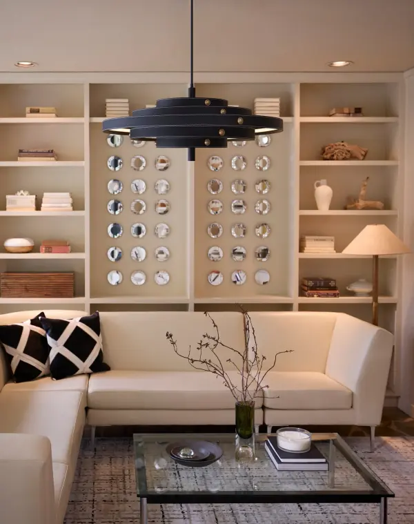Borealis 36" Leather Pendant in Black - Image 5