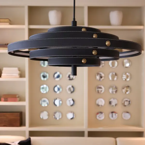 Borealis 36" Leather Pendant in Black - Image 6