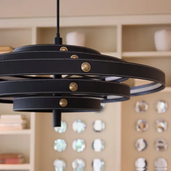 Borealis 36" Leather Pendant in Black - Image 7