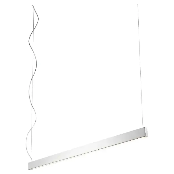 The Zepp 50" pendant combines razor-sharp design with functional LED lighting. Its polished nickel finish and clean lines create a visually weightless statement perfect for modern kitchens and workspaces. - alternate view