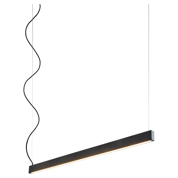 The Zepp 50" pendant exemplifies razor-sharp modern design with its suspended linear form and integrated LED technology. Delivering crisp 4000K illumination with full dimming capability, it's perfect for task-focused spaces. - alternate view
