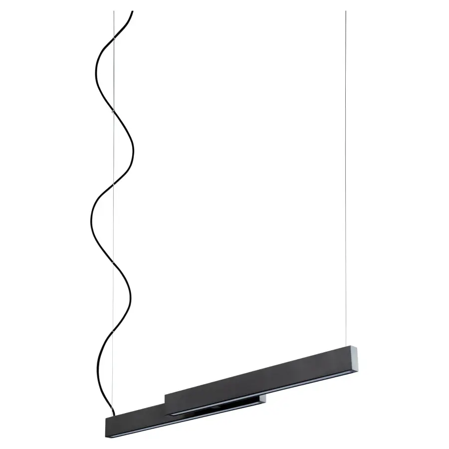 Artistic Linear Pendant with Offset Geometry and Warm LED Lighting - Image 1