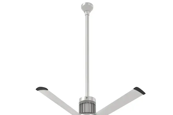 The i6 48-inch downrod provides the perfect solution for 16-18 ft. ceilings, offering complete installation hardware and compatibility with both indoor and outdoor i6 fans in a durable brushed aluminum finish.