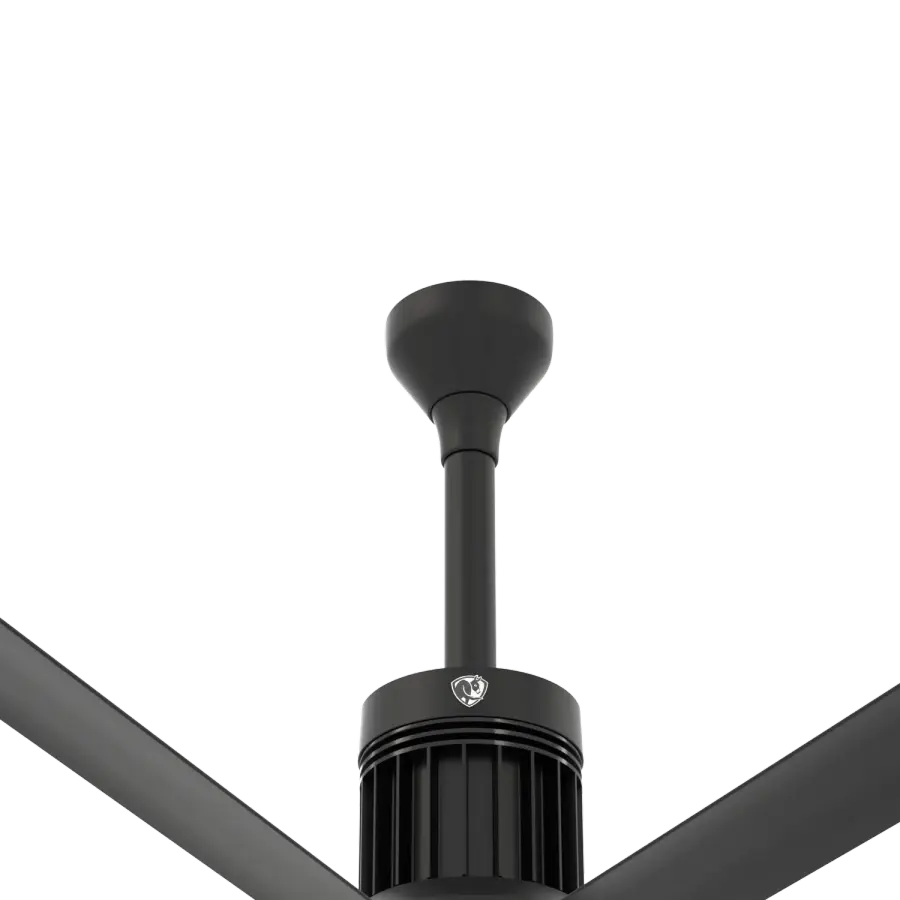 i6 Ceiling Fan Downrod - Black, 12 Inch