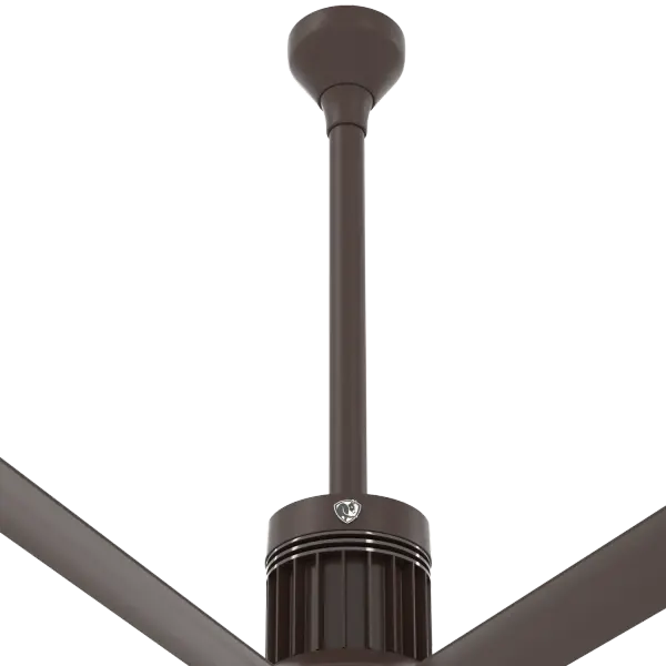 Professional-grade downrod designed specifically for Big Ass Fans i6 series, providing 24 inches of extension for optimal ceiling fan placement in rooms with high ceilings. Complete installation kit included.
