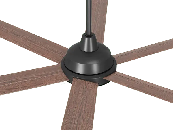 The Bison ceiling fan combines raw power with refined elegance, delivering over 15,000 CFMs of whisper-quiet airflow. Wet-rated for outdoor durability yet sophisticated enough for indoor living spaces, with smart home integration. - alternate view