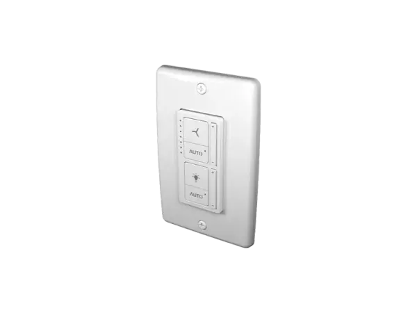 This hardwired wall controller offers convenient fixed-location control for up to four Big Ass Fans. With Bluetooth connectivity and app integration, it provides easy access to fan speed, lighting, and automated settings.