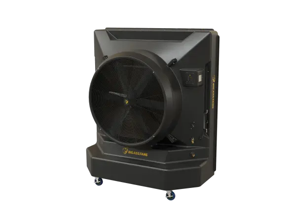 The Cool-Space 500 delivers powerful evaporative cooling for spaces up to 6,500 sq ft with Wi-Fi connectivity and 10 hours of hose-free operation. Perfect for warehouses, loading docks, and industrial facilities.