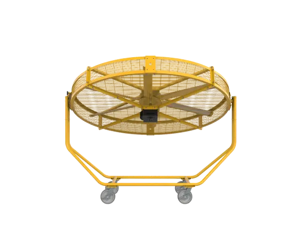 The AirGo delivers exceptional cooling power with HVLS technology in a portable 8-foot frame. Perfect for warehouses, factories, workshops, and outdoor events, it covers up to 6000 sq ft with quiet operation and 360° adjustability. - alternate view