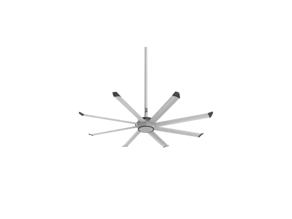 Essence 8' Ceiling Fan in Silver with Black Trim - Image 1