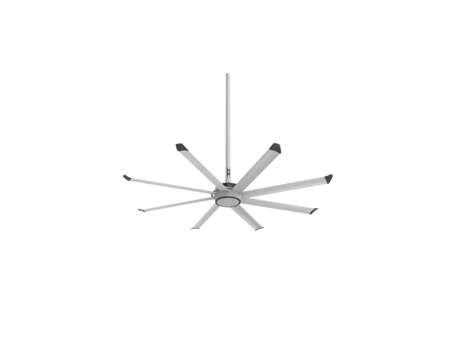 Essence 8' Ceiling Fan in Silver with Black Trim - Image 1