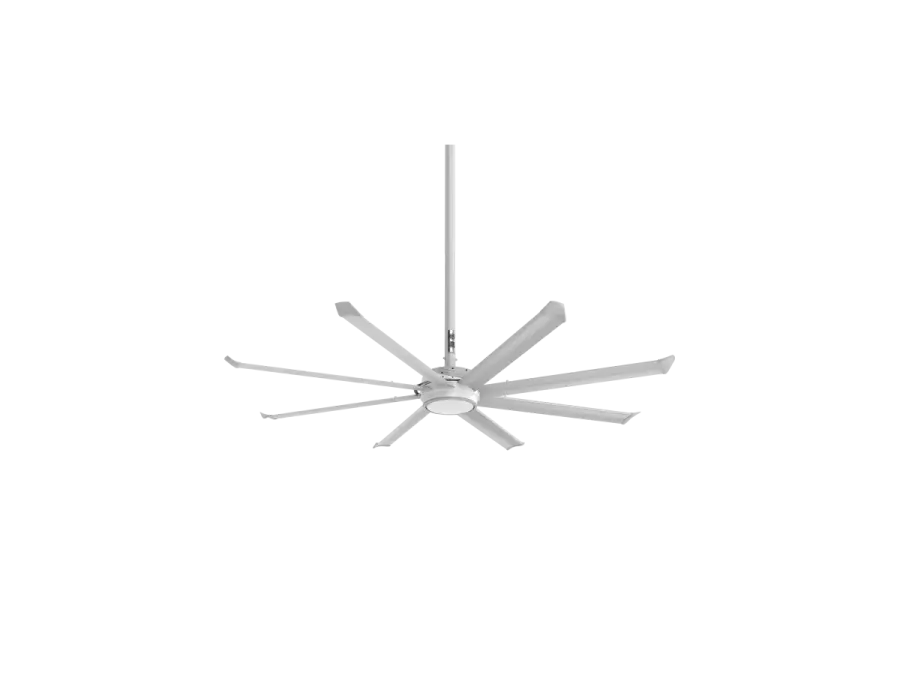 Essence 8' Ceiling Fan in Silver with White Blades - Image 1