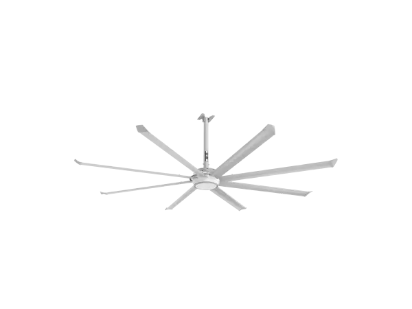 Essence 10' Ceiling Fan in Silver with White Blades - Image 1