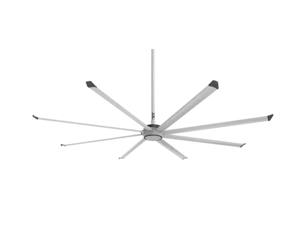 Essence 12' Ceiling Fan in Silver with Black Blades - Image 1