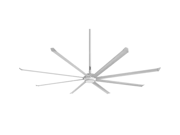 Essence 12' Ceiling Fan in Silver with White Blades - Image 1