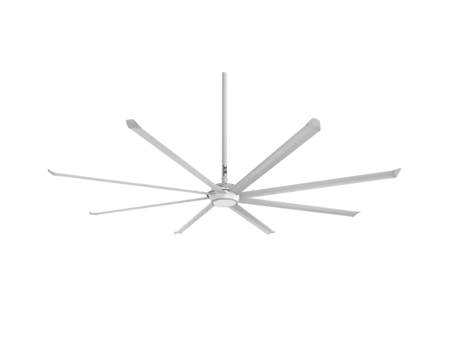 Essence 12' Ceiling Fan in Silver with White Blades - Image 1