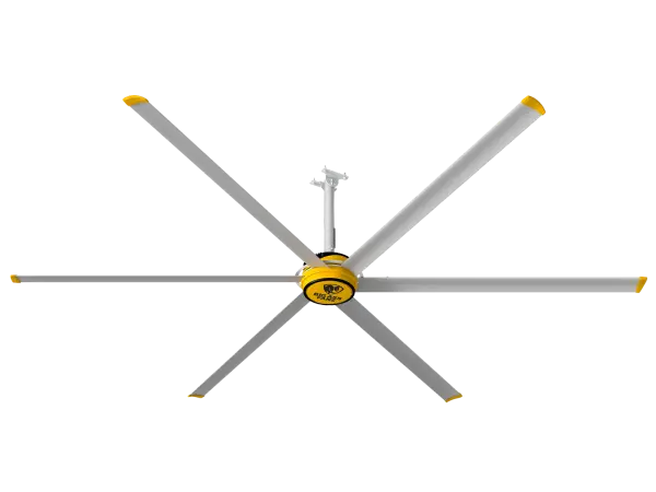The E-Series 12ft is a high-volume, low-speed ceiling fan designed for large commercial and residential spaces. Features gearless direct drive motor for silent operation, energy efficiency up to 30% savings, and DIY-friendly installation.