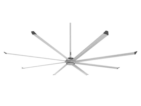 Essence 14' Ceiling Fan in Silver with Black Trim - Image 1
