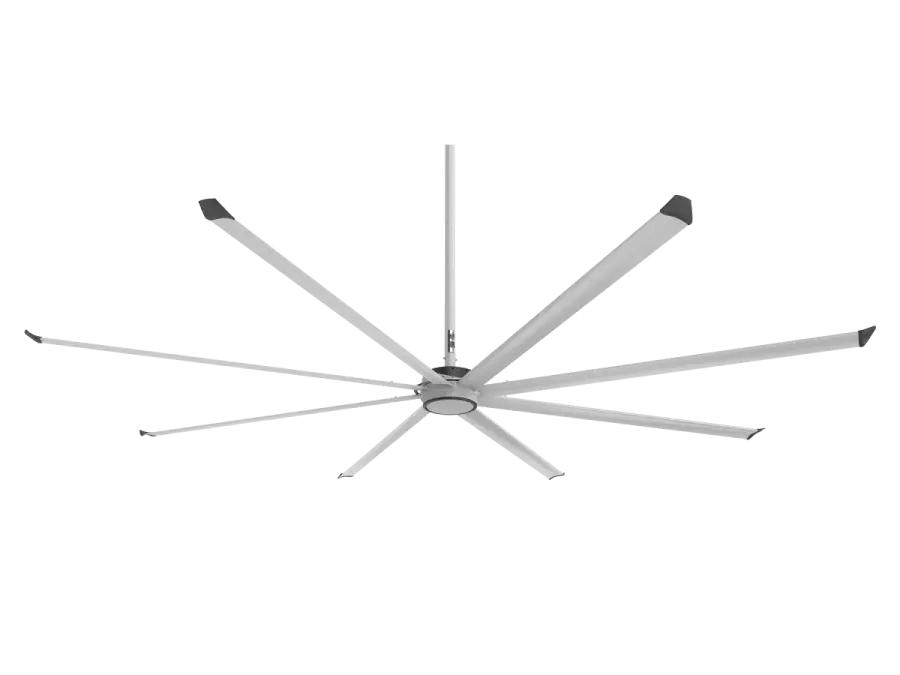 Essence 14' Ceiling Fan in Silver with Black Trim - Image 1