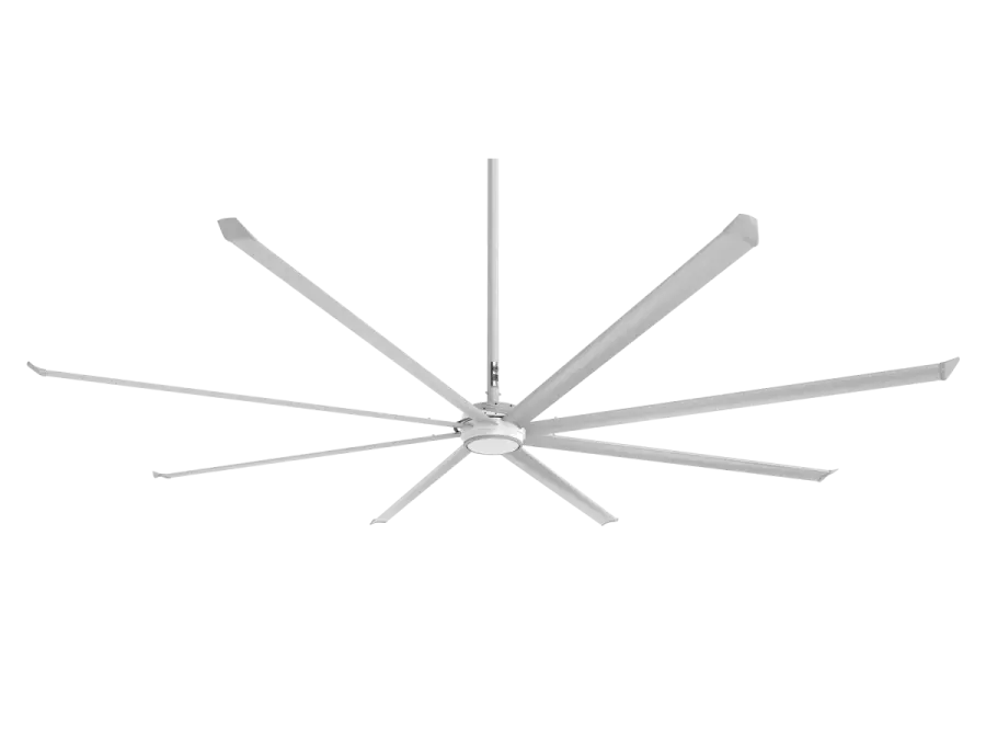 Essence 14' Ceiling Fan in Silver with White Blades - Image 1