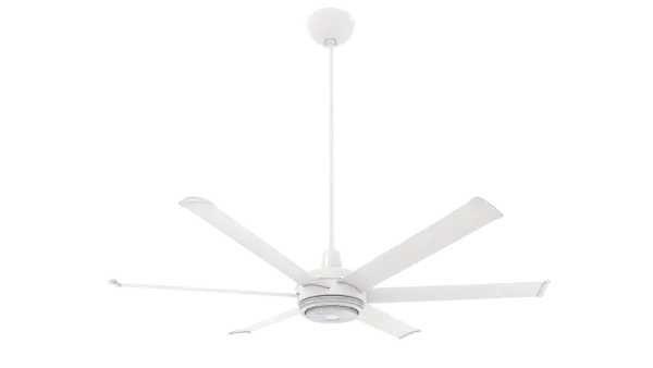 The es6 combines Big Ass Fans' industrial-grade engineering with sophisticated residential design. Features smart home integration, RGB color-changing uplight, and whisper-quiet operation in a sleek 60" diameter.