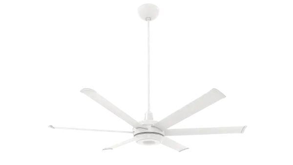 The es6 combines Big Ass Fans' industrial-grade engineering with sophisticated residential design. Features smart home integration, RGB color-changing uplight, and whisper-quiet operation in a sleek 60" diameter.